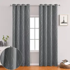 home decoration house curtains foil print made in china living room curtains for hotel