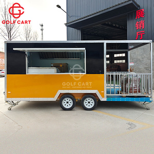 Chariot de restauration mobile personnalisé pour hot-dogs, camion de pizza, camion de hamburgers, remorque de tacos et BBQ avec véranda, à vendre - Product Image 3