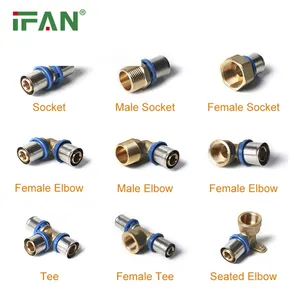 IFAN新型优质PEX配件管道黄铜直连接锻造PEX压配件