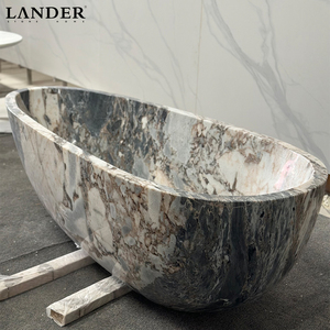 <span class=keywords><strong>Baignoire</strong></span> ovale autoportante en marbre Landerstone Modellato, pierre naturelle, pour maison et villa, <span class=keywords><strong>baignoire</strong></span> en marbre sur mesure - Product Image 3