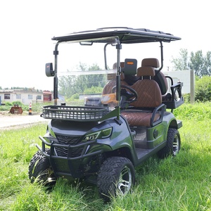 Carrito de Golf de 4 Plazas con Cargador USB Integrado, Neumáticos Todoterreno de Goma, Vehículo para Recorridos por Granjas, Capacidad para 4 Personas, Ideal para Salidas Familiares - Product Image 5