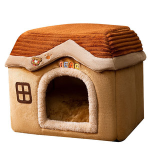 Winter-warm cat <b>house</b>, enclosed and washable cat <b>bed</b>, suitable for all seasons, autumn and winter pet <b>house</b>. - Product Image 2