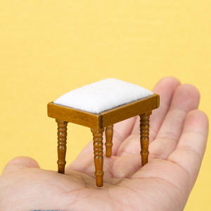 1:12 Mini tabouret de maquillage pour maison de poupée bricolage jouet tabouret en bois pour princesse assise chambre chaussures à langer tabouret bas cadeaux - Product Image 3