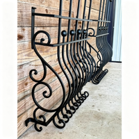 Grilles de fenêtre verticales modernes en fer forgé, barreaux de fenêtre en acier forgé, protection de sécurité extérieure pour villas, vente en gros usine