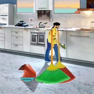 Balai de nettoyage de sol de cuisine moderne 2-en-1 Maxfree avec long manche, balayette en plastique pour intérieur et extérieur avec poils en PET PP pour usage domestique - Product Image 3