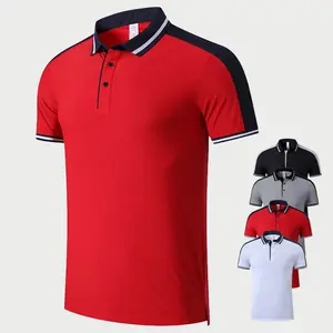 Polo shirt digital motif penuh pria, kemeja polo dingin cepat kering lengan pendek modis musim panas untuk pria