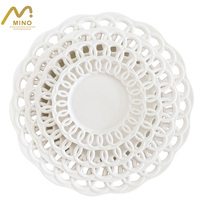 Assiette en céramique blanche ajourée créative, service d'assiettes classiques en porcelaine, plat en porcelaine fine pour mariage, fête, événement, banquet