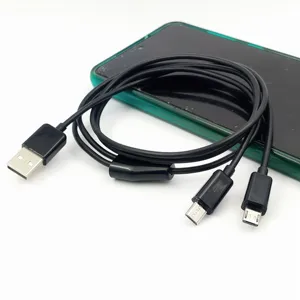 1 м 3 фута двойной микро-USB разветвитель Кабель с 8 мм длинным наконечником питания 2 микро-USB устройства одновременно