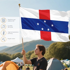 Drapeaux personnalisés en gros 90x150cm, drapeau national des Antilles néerlandaises, bannière des Antilles hollandaises des Caraïbes, polyester 100D - Product Image 4