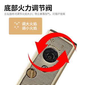 Refillable Flint Butane Torch Lighter Dual Flame Metal Dust Cover for Cigar Cigarette Moxibustion <b>Camping</b> - Product Image 5