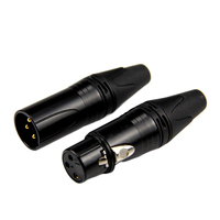 Connecteur XLR 3 broches mâle/femelle en métal noir, codé par couleur, compatible Neutrik, pour mixeur audio professionnel, micro et système de sonorisation de scène