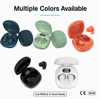 Écouteurs TWS de haute qualité avec coque en tissu, derniers écouteurs intra-auriculaires avec écran LCD de l'usine, mini écouteurs