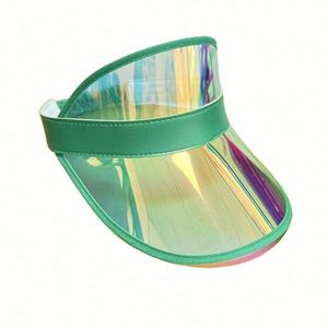 Sun Hat Outdoor Summer Laser clear Plastic Beach Hat <b>PVC</b> Bright Color Empty <b>Top</b> Visor - Product Image 6