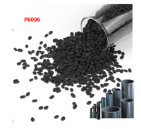 Granulés noirs bimodaux en polyéthylène haute densité (HDPE) vierge P6006 PE100, matière première pour les tuyaux de pression d'eau et de gaz