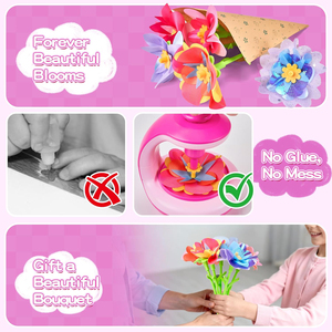Kit de Manualidades para Hacer tu Propio Ramo de Flores con Flores de Fieltro Reutilizables, Regalo de Arte y Manualidades para Niñas, Kit de Manualidades de Flores para Niños - Product Image 6