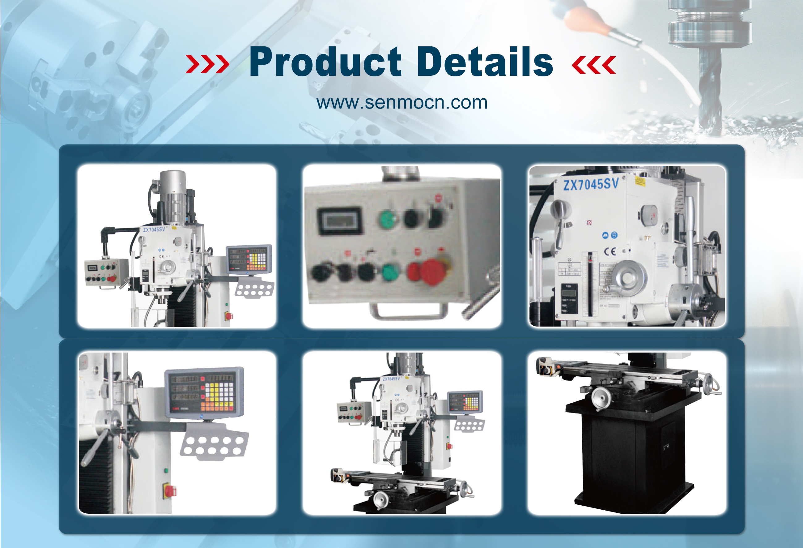 New Senmo ZX7045SV Vertical Variable Speed Drilling and Milling