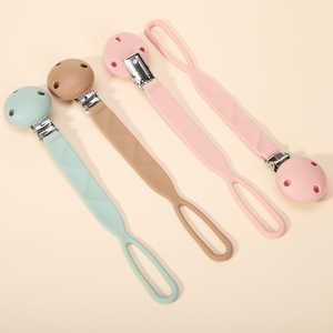 Chaîne de sucette en silicone pour bébé, clip anti-perte, sucette de dentition pour 0-12 mois, forme de cœur, calibre standard, sans BPA - Product Image 2