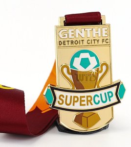 Medaglia Personalizzata in Lega di Zinco con Logo Inciso al Laser 3D, Design di Fabbrica per <span class=keywords><strong>Campioni</strong></span> di Super Coppa di Calcio - Product Image 1