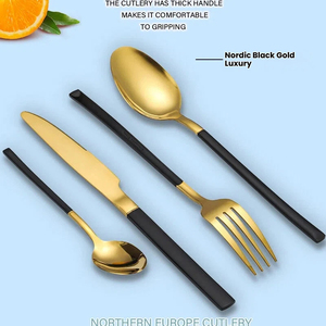 Ensemble de couverts en acier inoxydable, couteau, fourchette et cuillère, style occidental, pour cuisine, restaurant, hôtel. - Product Image 4