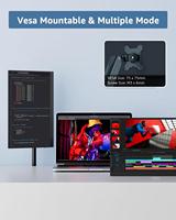 Écran secondaire AHXJKA 16 pouces, double écran 1920x1200 60Hz, étui de protection en cuir, un seul câble pour double affichage, compatible Win/Mac/Console