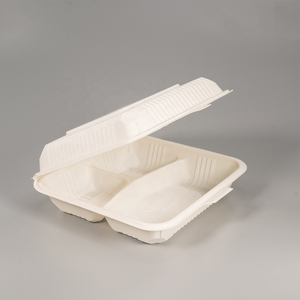 900ml 30OZ 3 compartments biodegradable food container