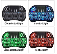 Miniteclado inalámbrico i8 retroiluminado, 3 colores, 2,4 ghz, inglés, ruso, Air Mouse con Touchpad, Control remoto, Android, decodificador