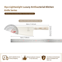 Ensemble de 2 couteaux Santoku et Hachoir en acier inoxydable avec revêtement blanc crème – Couteaux de cuisine pour la cuisine familiale et les réceptions – Vente en gros