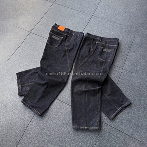 Pantalon en jean ample taille haute personnalisé pour homme, grande taille, qualité supérieure, jean baggy épais - Product Image 2