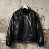 Blouson Bomber en Cuir d'Agneau Premium pour Homme avec Fermeture Éclair – Fabricant Personnalisé de Vêtements d'Extérieur