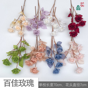 Cien Rosas de Seda, Flores Artificiales Realistas para Decoración de Bodas, 8 Colores Disponibles - Product Image 4