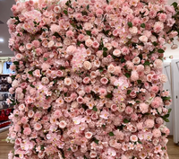 Dinding Bunga Buatan Dekorasi Latar Belakang Pernikahan Properti Tanaman Hydrangea Mawar Bunga Indoor