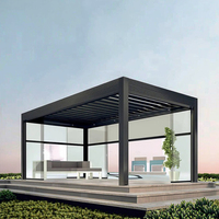 Toit à persiennes en métal résistant aux ouragans stable sous la forme pare-soleil cadre en métal cour jardin extérieur pavillon persienne Pergola