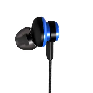 Atacado jack do fone de ouvido em forma de l-Somozdfone de ouvido em formato de l, fone de ouvido magnético de metal com entrada de áudio 3.5mm, controle de fio de música para esportes de corrida