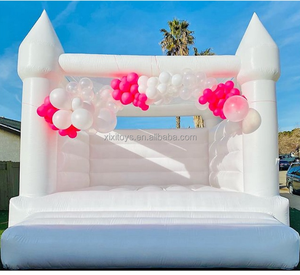 Château sautant gonflable de couleur <span class=keywords><strong>lilas</strong></span> avec tours pour la fête de mariage, maison de videur gonflable violet pastel pour l'amusement d'enfants - Product Image 5