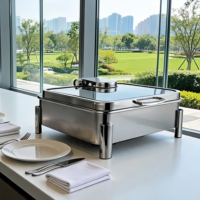 Ensemble de chauffe-plats professionnels 9L à alcool, en acier inoxydable 304 robuste, pour buffet commercial, chauffe-plat de luxe en gros