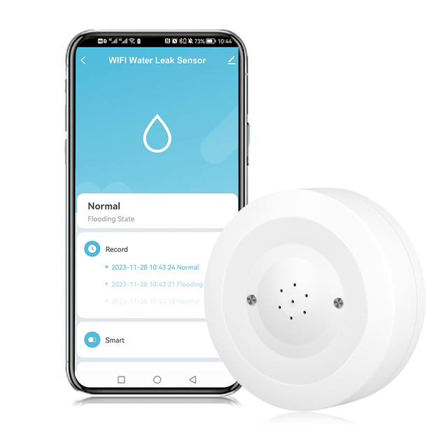 WALE Tuya WIFI Smart Water Leakage Detector High Quality Round Double Side Detect Smart Water Leas Sensor Support Yandex Alice