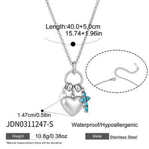 Collar de Cadena de Acero Inoxidable con Circonitas, Diseño Moderno y Elegante, Chapado en Oro de 18k, Plata, Estilo Lujoso para Mujer - Product Image 6
