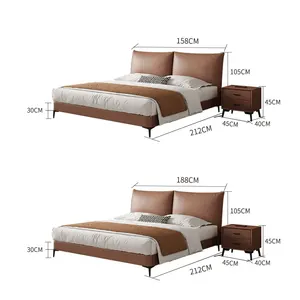 Up-holstered Beds King Size Double Queen Modern Soft Bed Frame Popular Bedroom Furniture