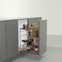 Organizador de Armário de Cozinha Retrátil Estilo Gaveta com Design Moderno Personalizado em Aço Carbono à Prova de Vazamentos para Temperos