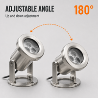 Lumière de cascade d'eau RGB IP68 3/6/9W, synchronisation musicale DMX512, acier inoxydable, résistant au feu, décoration de jardin extérieur, fontaine cascade 5