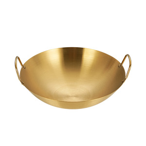 Olla Pequeña para Alimentos Secos, de Acero Inoxidable 201 Engrosado, Dorada, con Asas, para Alcohol, <span class=keywords><strong>Wok</strong></span>, Restaurante, Multiusos, para Mariscos Picantes, Sin Recubrimiento, para Gas - Product Image 5