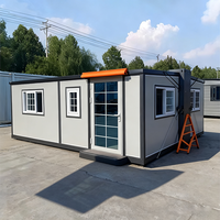 Conteneur d'habitation modulaire préfabriqué en acier, pliable et extensible, de 20 pieds, de luxe moderne, en kit, vente en gros de Chine
