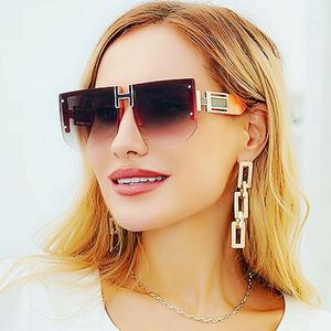 Gafas de Sol Cuadradas Vintage de Diseño de Marca de Lujo 2022, Lentes de Sol Extra Grandes sin Montura con Protección UV400 para Hombre y Mujer - Product Image 1