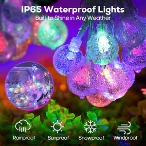 LIANGCAI LED Plastic <strong>Ball</strong> Light <strong>String</strong> Solar Powered Outdoor IP65 Camping Bubble Atmosphere Decorative Star-Light Christmas 6.5M - Product Image 3