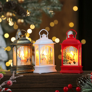 Cross-border Christmas printed <b>lanterns</b>, night lights, snowman decorations, candle <b>lamps</b>, desktop ornaments, Christmas - Product Image 3