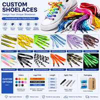 Lacets de chaussures en polyester personnalisés en gros, imprimés en sublimation couleur pleine, avec logo pour chaussures