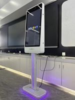 Terminal interactif IA de 32 pouces avec bande LED, kiosque numérique pour centre commercial, écran publicitaire à commande vocale