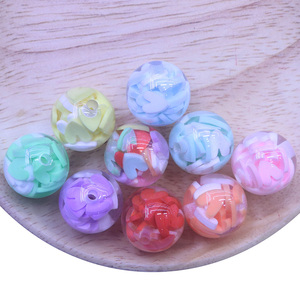 16MM Resin Luminous Heart Polymer Clay Loose Beads DIY Supplies for Phone Chain Pen Keychain Bag Strap Jewelry Accessories W6