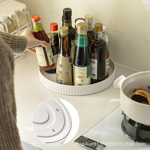 Plateau de rangement rotatif pour condiments, rond, blanc, sur pied, pour comptoir de cuisine - Product Image 2