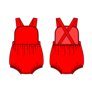 Mono de algodón de color liso personalizado para bebé, sin espalda, con tirantes, para verano, venta al por mayor, ropa de boutique, ropa de fábrica para bebés y niños pequeños - Product Image 2